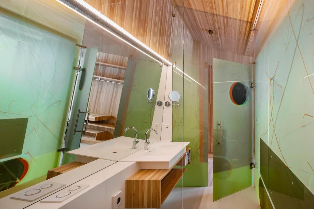 Koupelna v ubytování Hotel Glocke