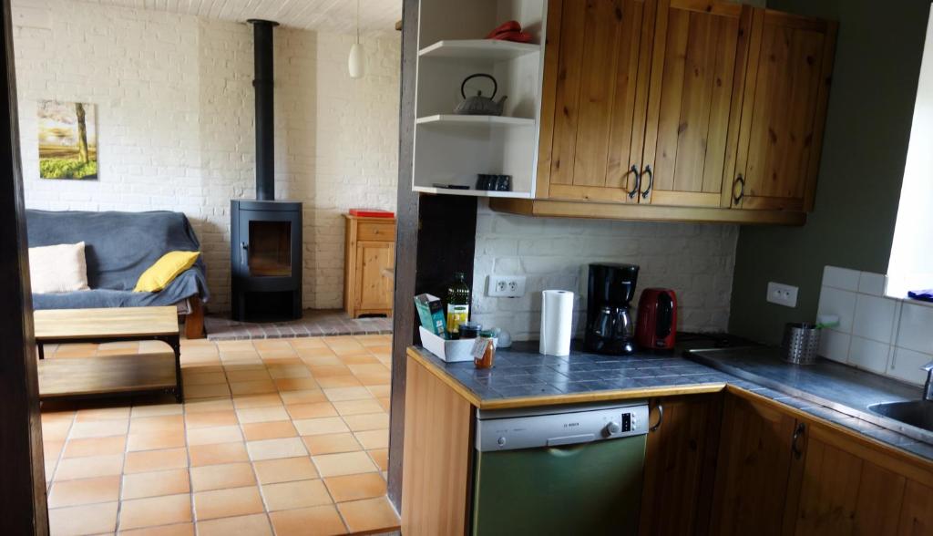 Kuchyň nebo kuchyňský kout v ubytování Gîte rural Les petites têtes