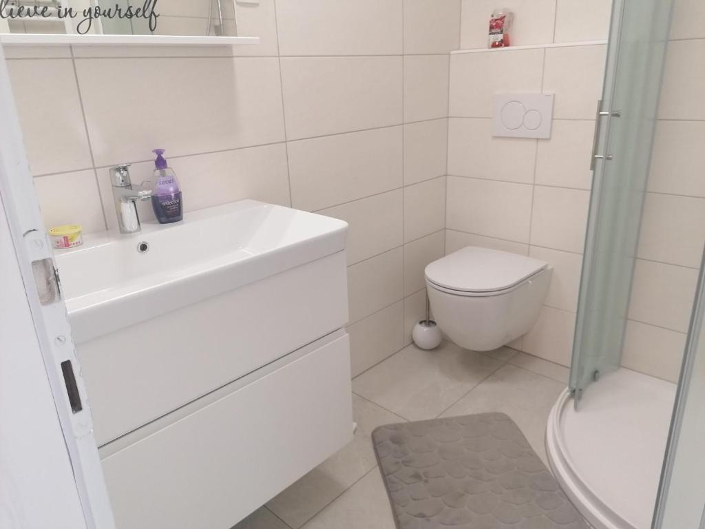 Koupelna v ubytování APARTMAJI VALTER