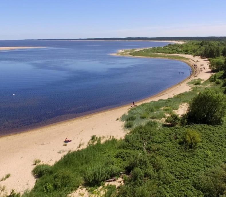 uma vista aérea de uma praia junto à água em Villa Neptun Gdańsk 5 1 9 1 0 2 1 3 0 em Gdańsk