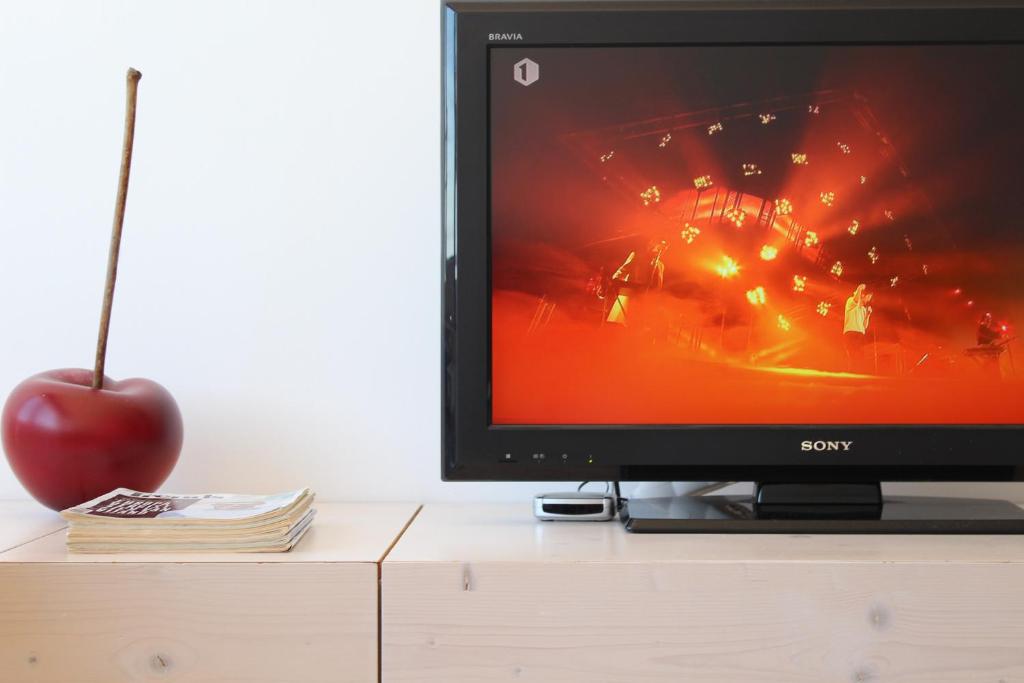 TV a/nebo společenská místnost v ubytování Sea view apartment Mariakerke-Bad - La Brise