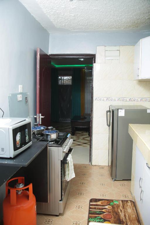 Kuchyň nebo kuchyňský kout v ubytování Parkview apartments