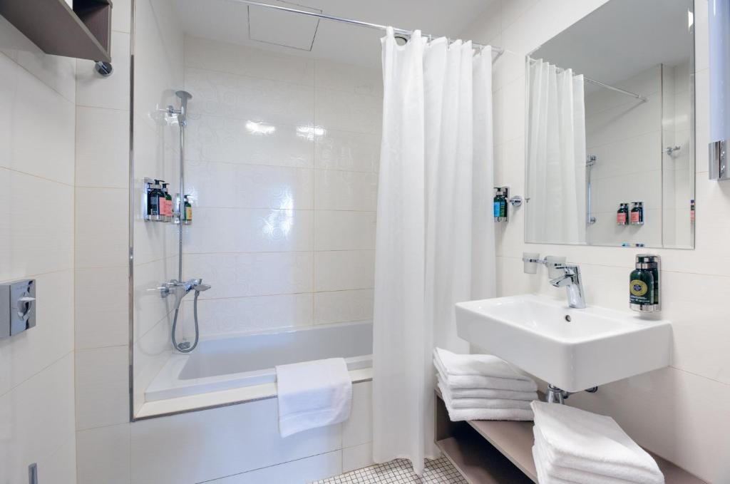 Koupelna v ubytování Hotel Větruše