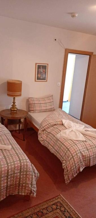 Postel nebo postele na pokoji v ubytování Garni Fluela Susch