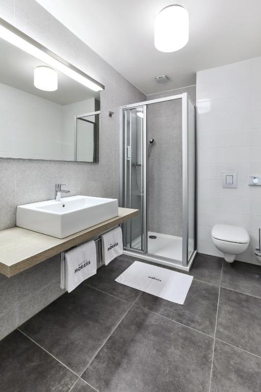Koupelna v ubytování Hotel Morava