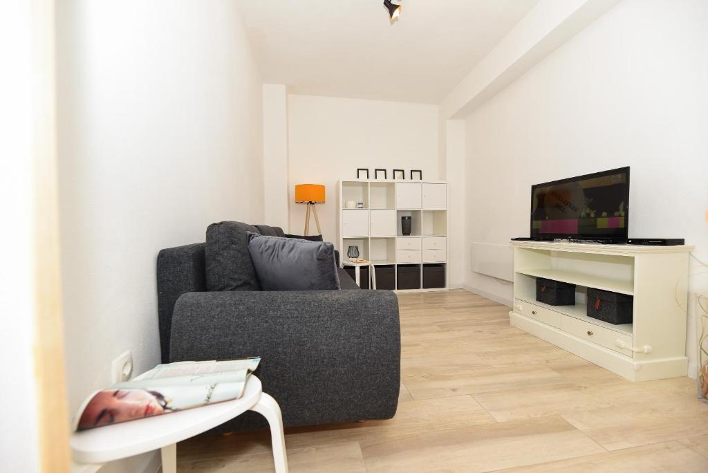 Televízia a/alebo spoločenská miestnosť v ubytovaní Apartman u atraktivnoj kuci u nizu s garazom