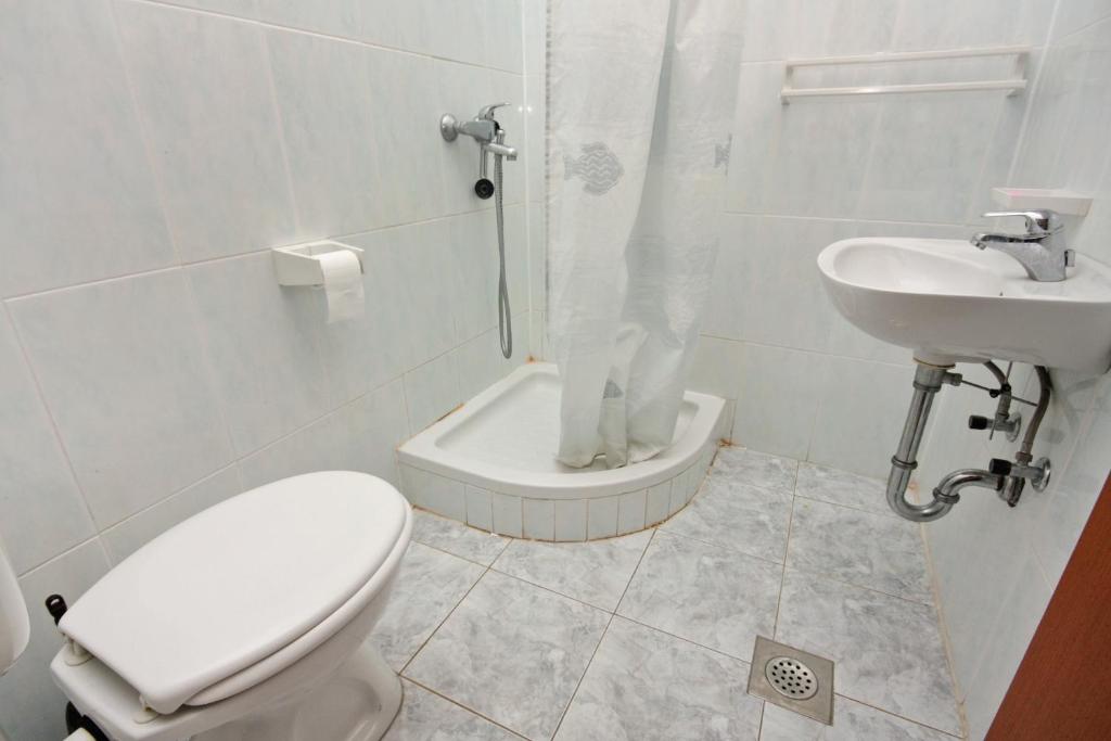 a bathroom with a toilet and a sink at Apartments with a parking space Bibinje, Zadar - 5753 in Bibinje