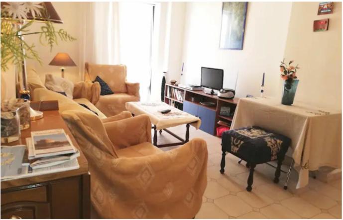 Χώρος καθιστικού στο Beach apartment, Paralia Dionysiou, Chalkidiki