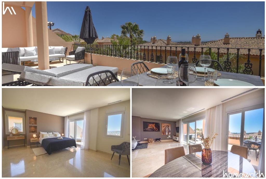 Balkón nebo terasa v ubytování Penthouse with sea views in Nueva Andalucia
