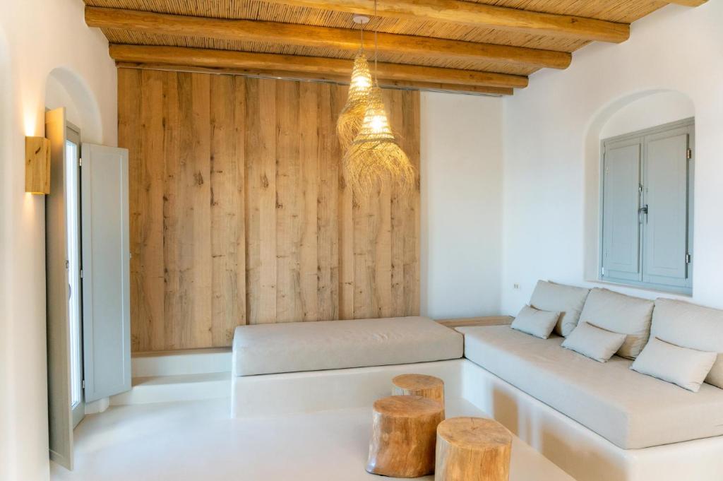 Гостиная зона в Mystic Villas Koufonisi