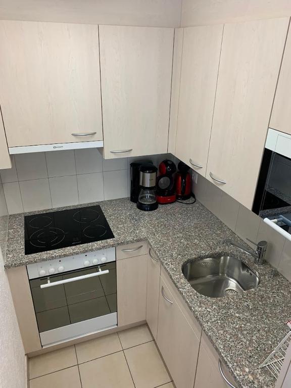Kuchyň nebo kuchyňský kout v ubytování Ferienwohnung Valere B - it's magic gmbh