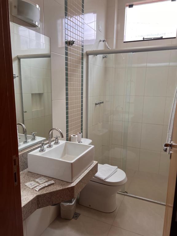 Koupelna v ubytování Hotel Cadori