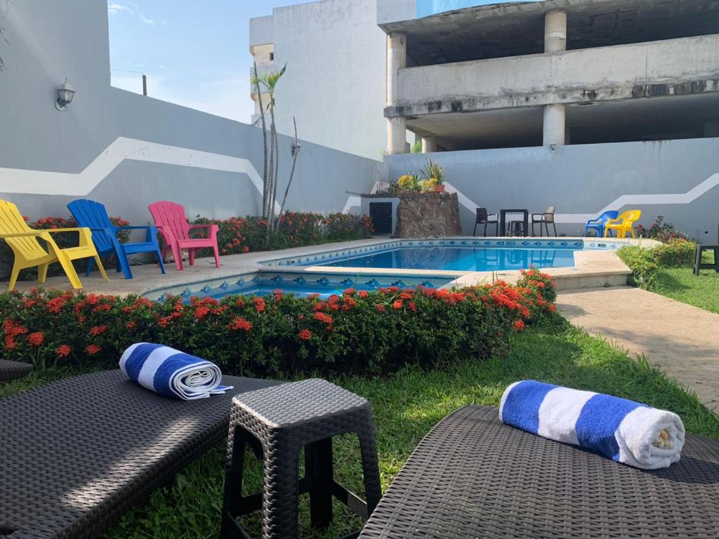 Bazén v ubytování Hotel Jar8 Boca -Cerca WTC y plazas comerciales- nebo v jeho okolí