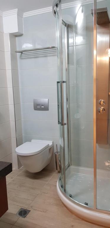 Kúpeľňa v ubytovaní Hatzoudis Luxury Suites