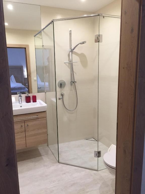 Koupelna v ubytování Hotel Garni Ingeborg