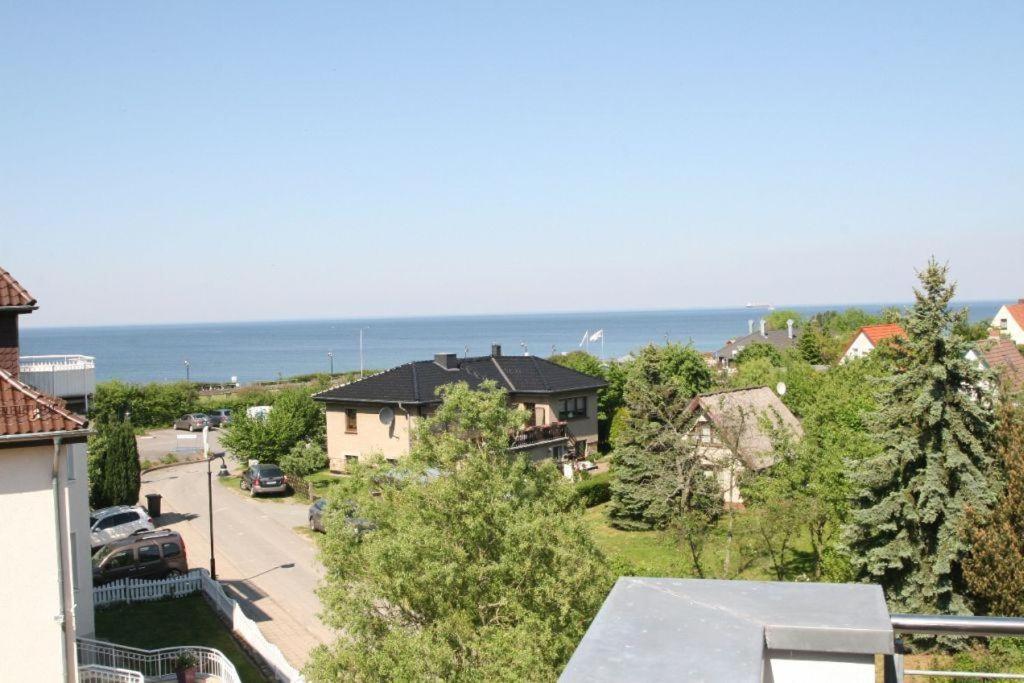 a view of the ocean from a house at Villa am Meer Penthouse in Nienhagen