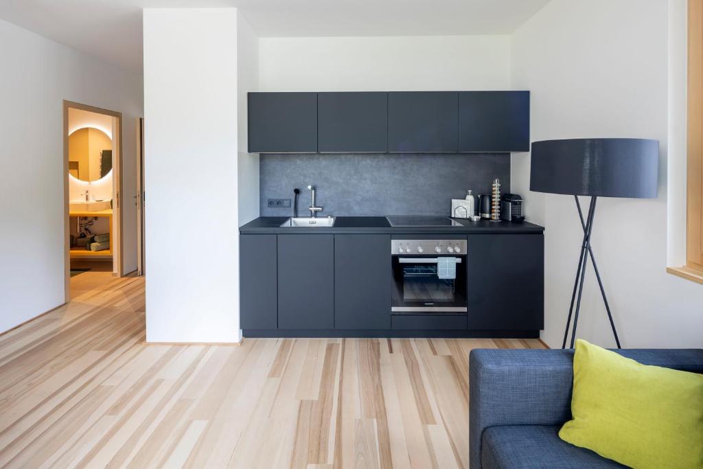 Kuchyň nebo kuchyňský kout v ubytování am Greben Apartments eins - zwei - sechs - sieben