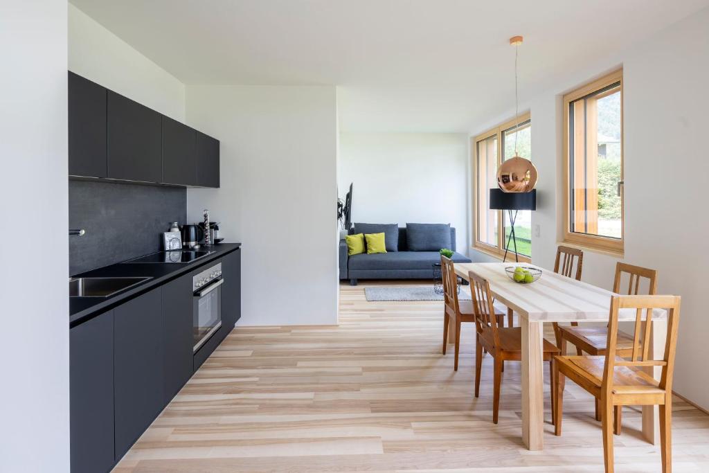 Kuchyň nebo kuchyňský kout v ubytování am Greben Apartments eins - zwei - sechs - sieben