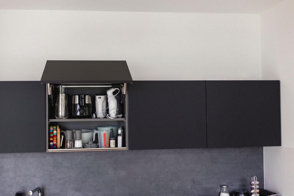 Kuchyň nebo kuchyňský kout v ubytování am Greben Apartments eins - zwei - sechs - sieben