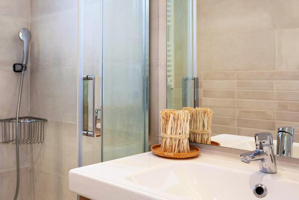 Kúpeľňa v ubytovaní Charming apartment in Llafranc - city view, 70 m²