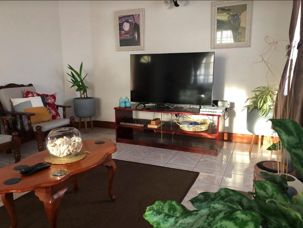 TV a/nebo společenská místnost v ubytování Delightful 4bed modern villa with WiFI