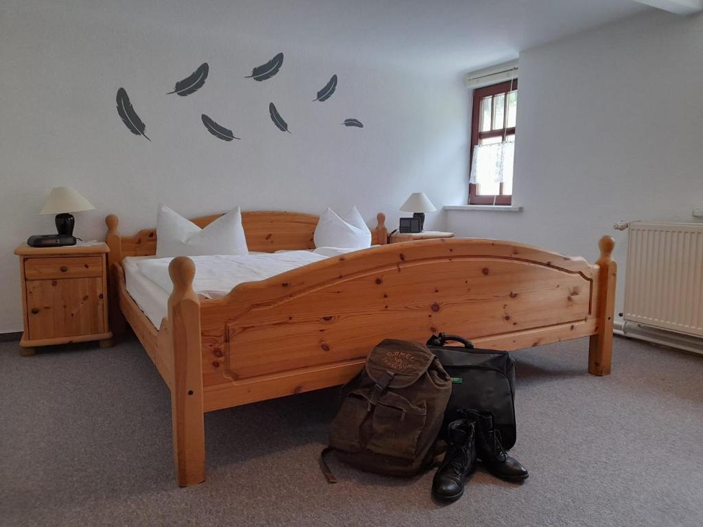 Postel nebo postele na pokoji v ubytování Pension Landhaus Machold