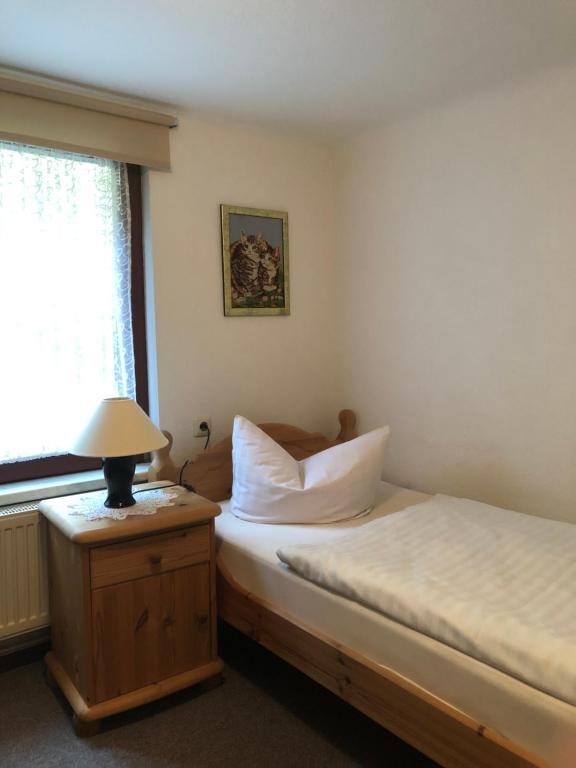 Postel nebo postele na pokoji v ubytování Pension Landhaus Machold