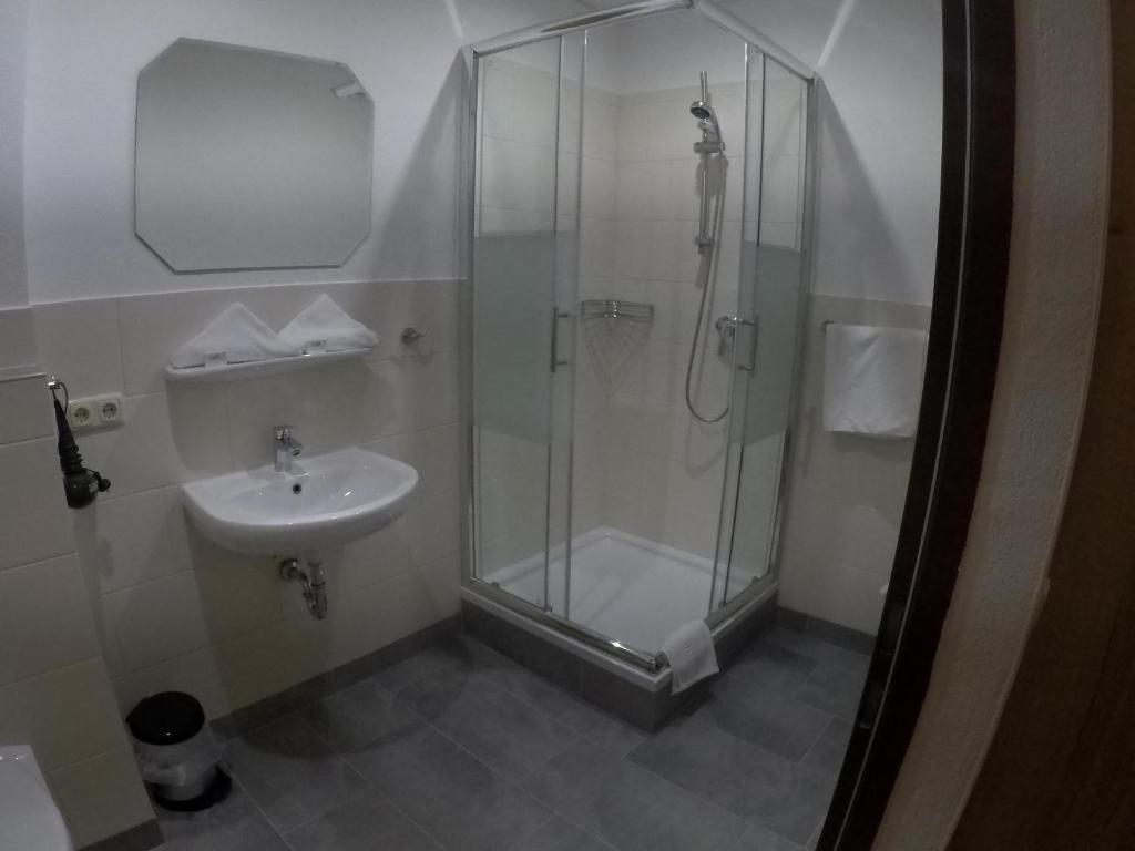 Koupelna v ubytování Hotel-Garni Seestrand