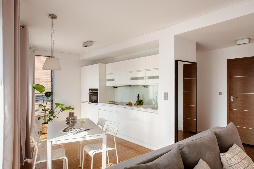 Kuchyňa alebo kuchynka v ubytovaní Spacious apartment close to Main Station / Galeria Krakowska