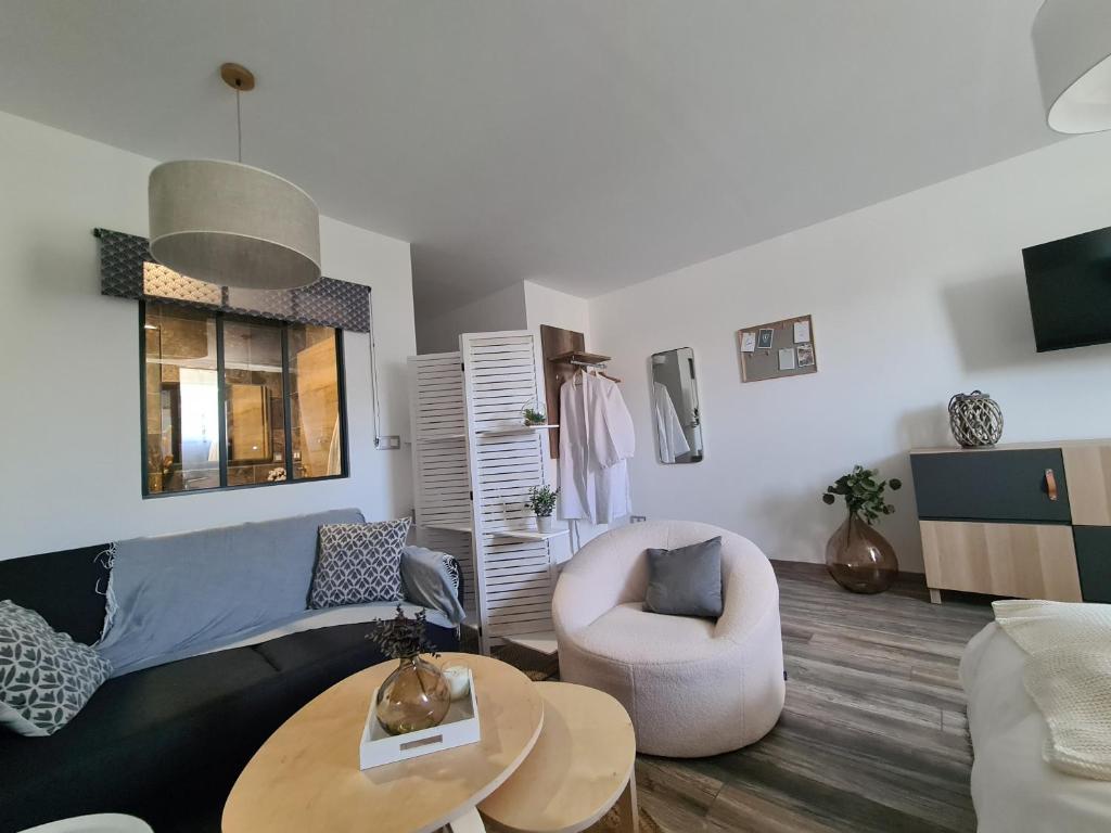 Televízia a/alebo spoločenská miestnosť v ubytovaní La suite Volupté - SPA du Souffle du Saule