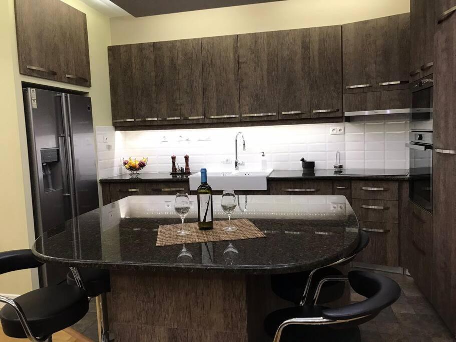 Kuchyň nebo kuchyňský kout v ubytování Finer Things Flisvos Beach Condo in Palaio Faliro