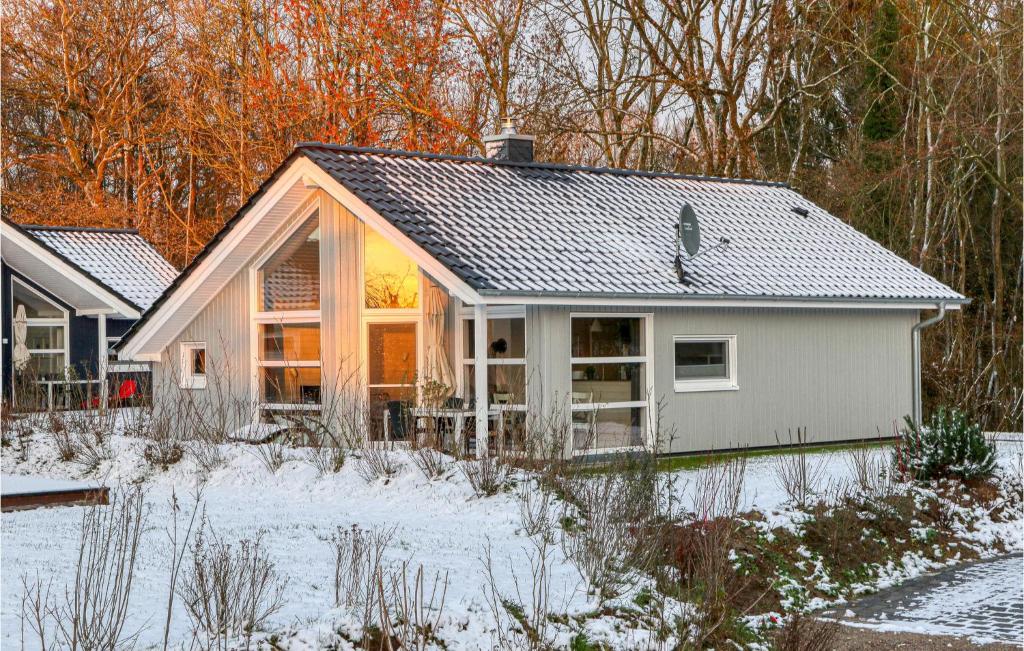 ein Haus im Winter mit Schnee auf dem Boden in der Unterkunft 2 Bedroom Nice Home In Krems Ii-warderbrck in Göls