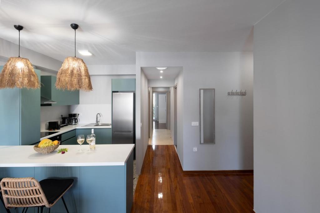 Kuchyň nebo kuchyňský kout v ubytování Chania Central Apartment
