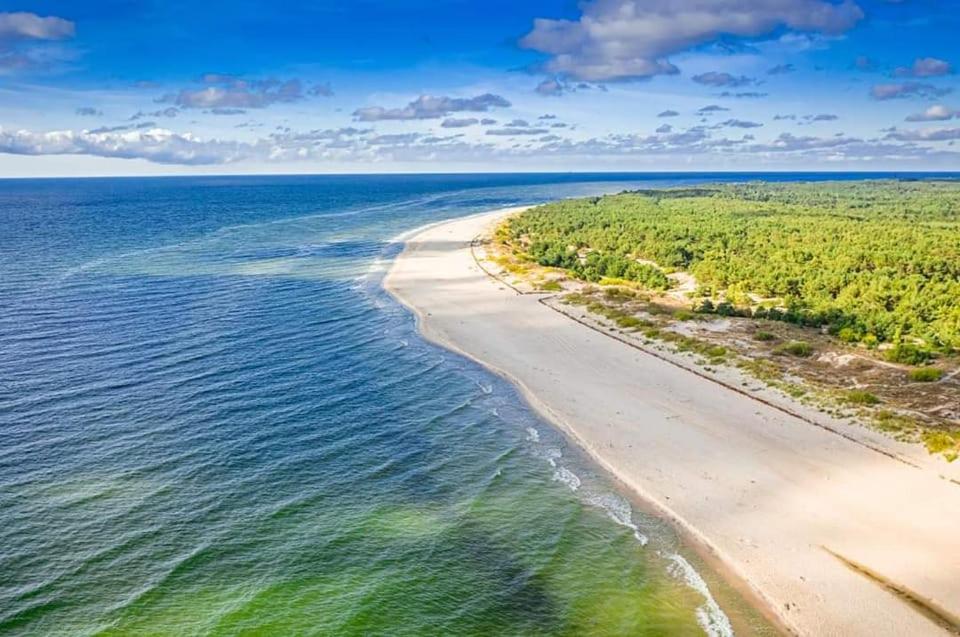 an aerial view of the beach at Pokoje gościnne u Aleksandry in Hel