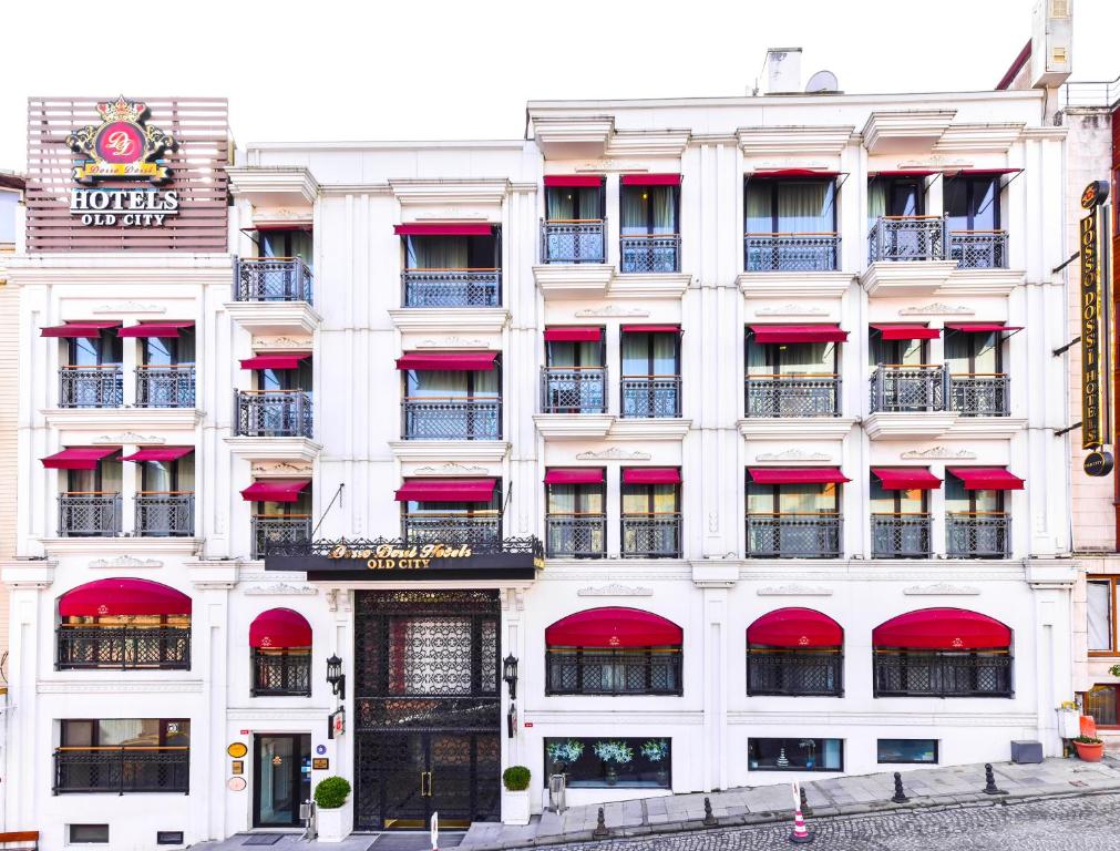 a large building with a large window on the side of it at Dosso Dossi Hotels Old City in Istanbul