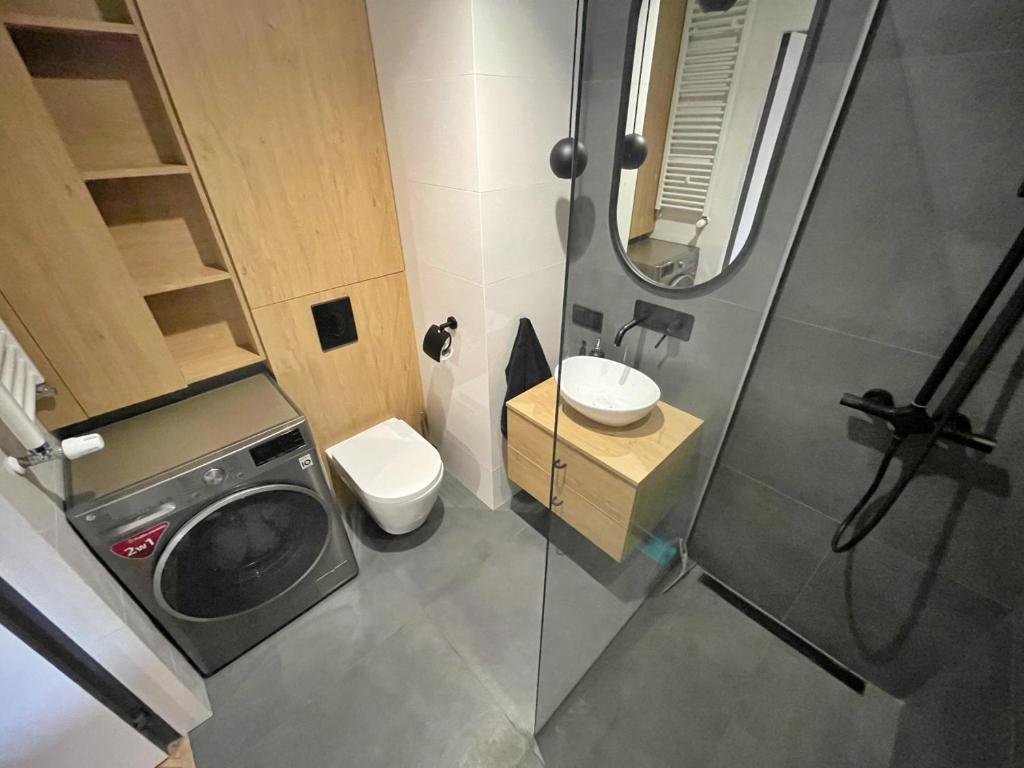 Kúpeľňa v ubytovaní Apartament Bubble z darmowym parkingiem