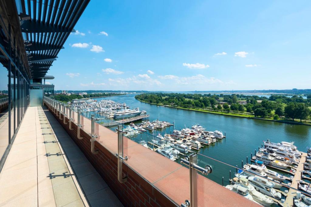 ワシントンにあるInterContinental - Washington D.C. - The Wharf by IHGの水上のボートが乗るマリーナの景色