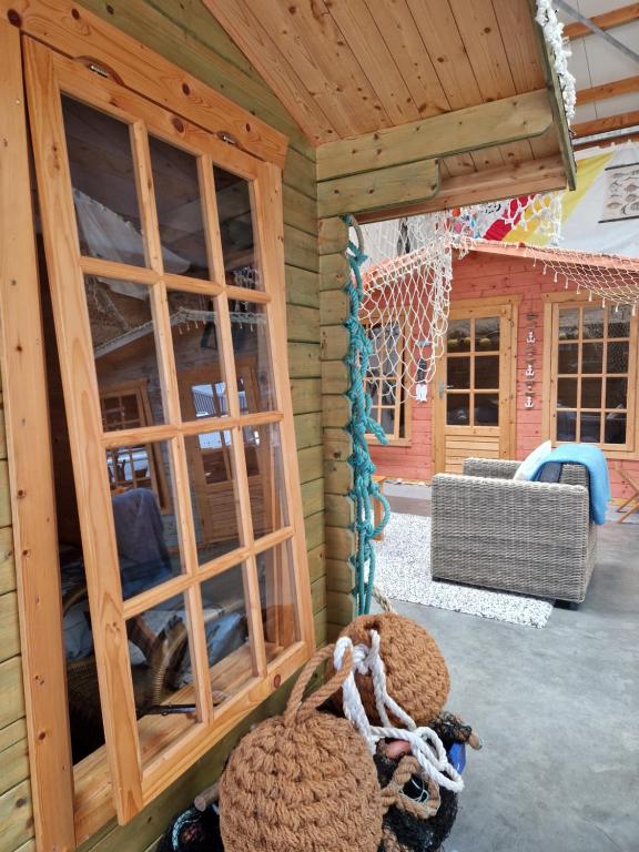 Patio nebo venkovní prostory v ubytování Slaaphuisjes LauwersmeerPlezier!