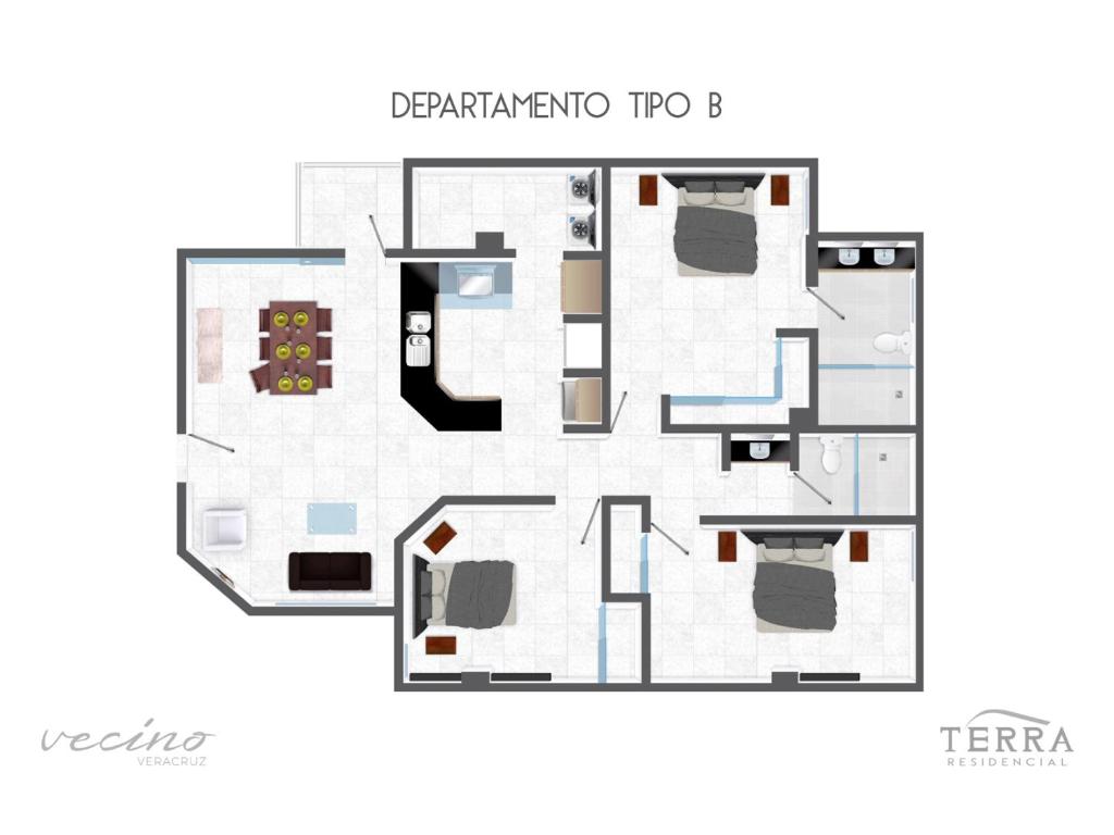 Půdorys ubytování Terra Residencial
