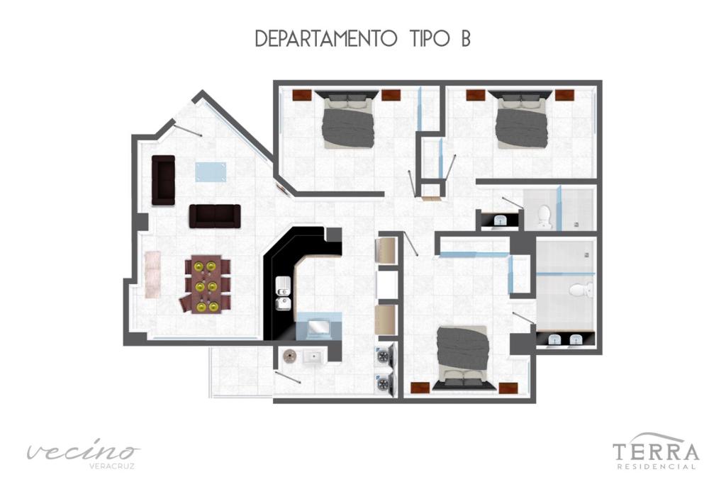 Půdorys ubytování Terra Residencial