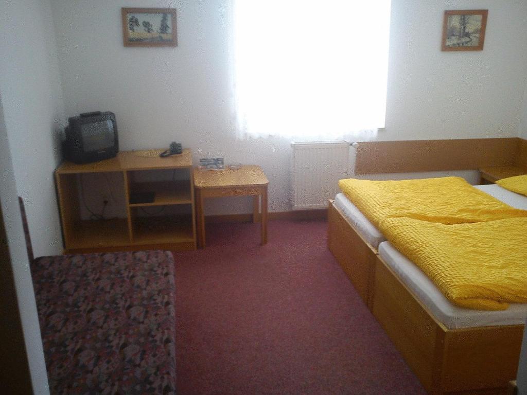 Postel nebo postele na pokoji v ubytování Hotel Pelikan