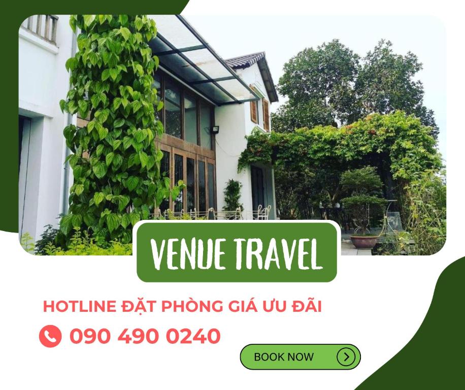 a picture of a house with a sign that reads venille travel at Yen Bai Garden Ba Vi - Venuestay in Hanoi