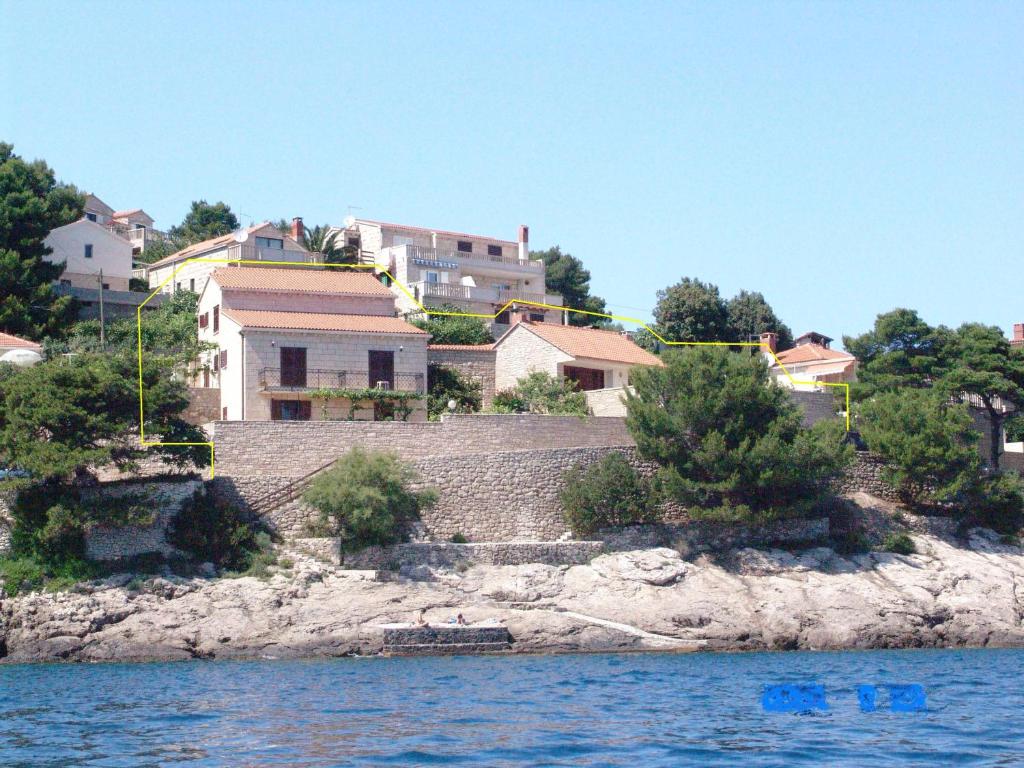 una casa en una colina junto al agua en Apartments and rooms by the sea Puntinak, Brac - 12255, en Selca