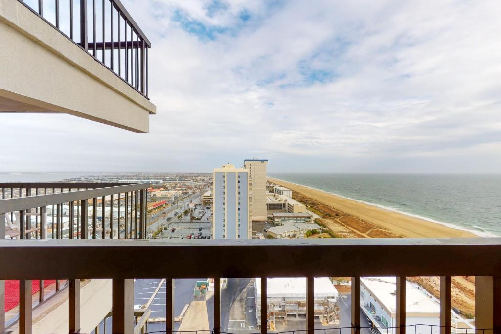 a view of the ocean from the balcony of a building at Sea Watch 1707 in Ocean City