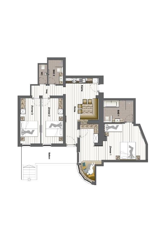 Plán poschodí v ubytovaní Hotel-Appartement Ferienhof