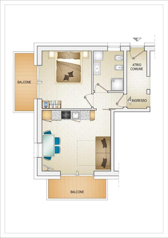 Plan piętra w obiekcie Pianeta Oro Chalet Allegra