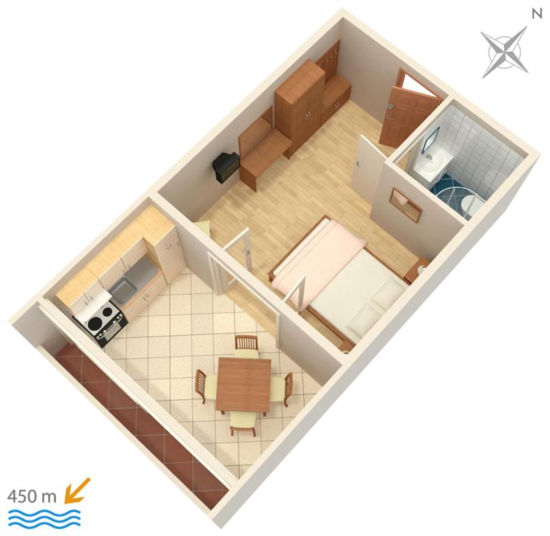 Plan piętra w obiekcie Family friendly apartments with a swimming pool Povljana, Pag - 244