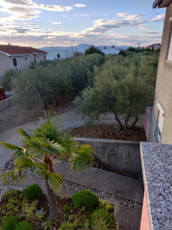 a view of a garden with trees and bushes at Apartment Nenadic in Hrahorić