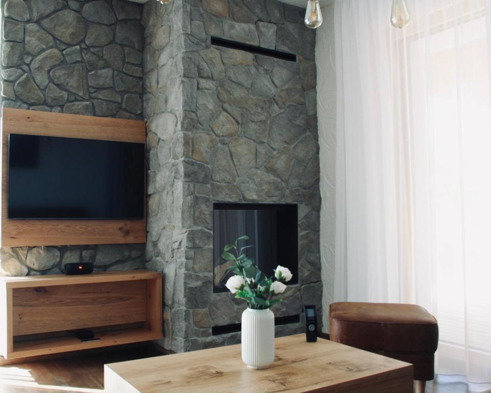 TV a/nebo společenská místnost v ubytování Ovruč Apartments Štrbské Pleso