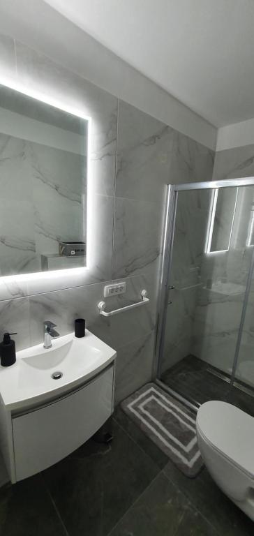 Koupelna v ubytování Apartments Ena